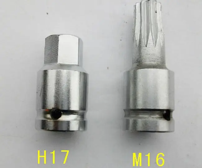 high quality 2pcs in one set M16 H17 transmission oil drain screw extractor auto exhausting tools NO.A0032 freeshipping