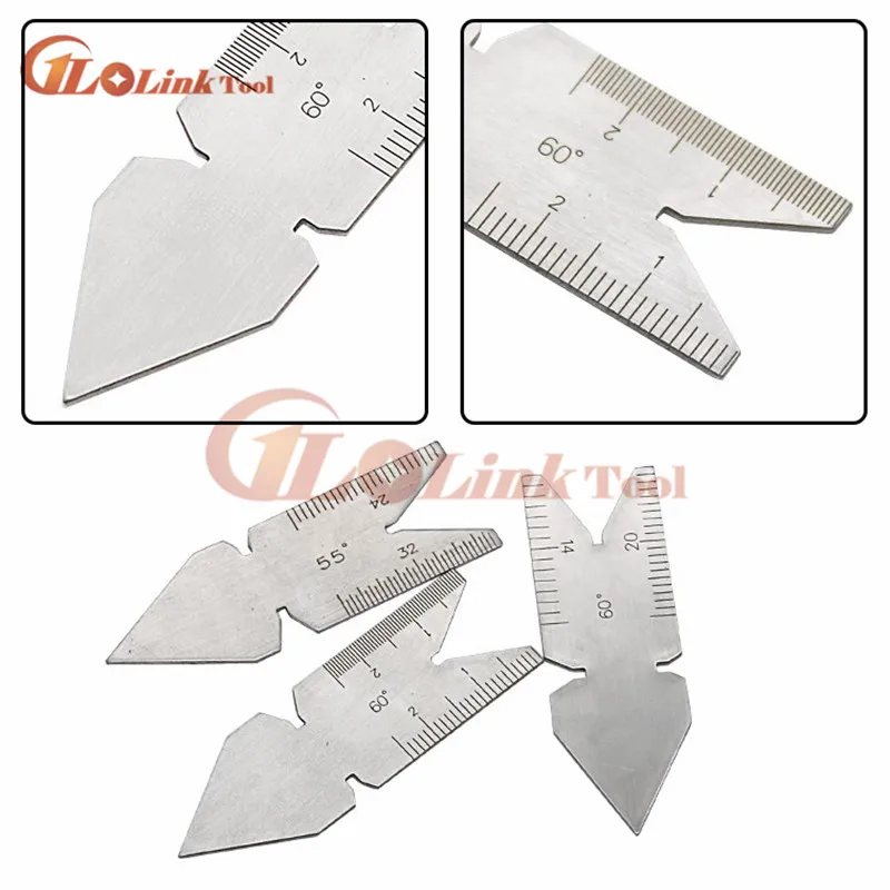 55/60 Center Gauge Angle Degrees Template Inch Metric Screw Thread Pitch Gauge Measuring Lathe Tools