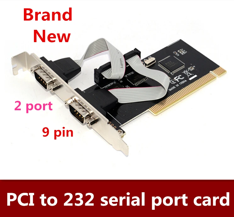 

1PCS NEW Original PCI serial port card 2 Port PCI to 232 serial port card dual 9 pin PCI to serial port card RS232