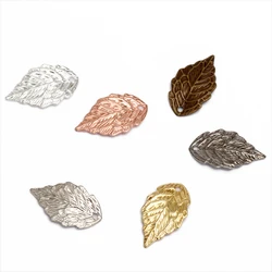 50pcs 18x10mm Copper Leaves Beads Accessories Wholesale Leaf Pendants Colors Tree Leaf Connectors for Jewelry Making Components