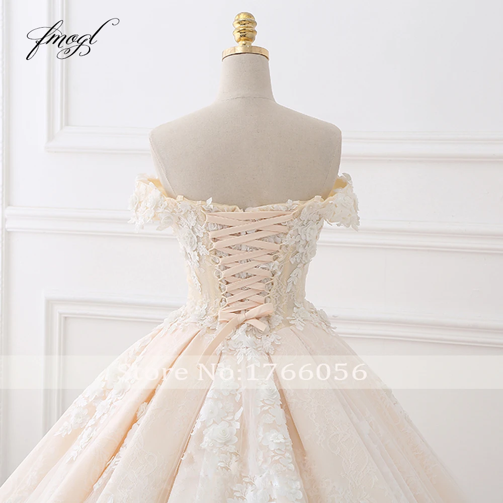Customized Royal Train Beaded Sweetheart Ball Gown Wedding Dresses Appliques Flowers Vintage Lace Bride Gowns Vestido De Noiva image 5