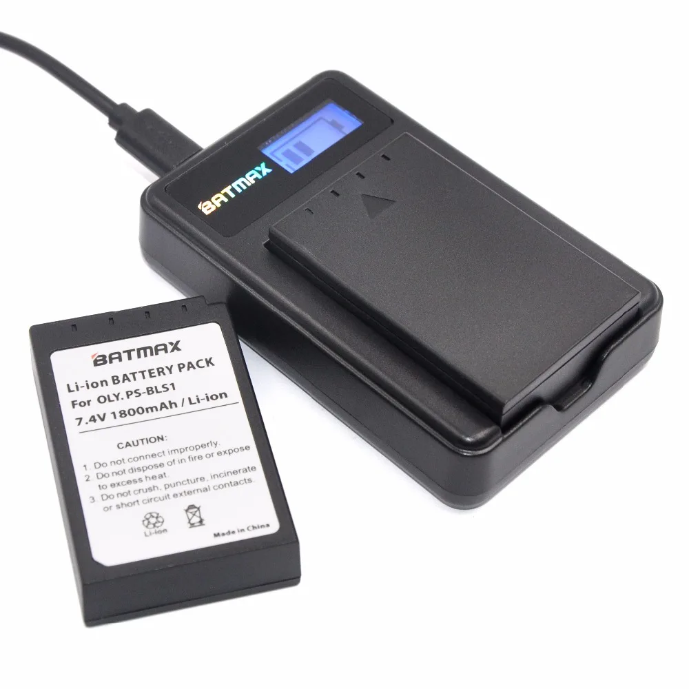 Battery LCD Display USB Charger  for OLYMPUS BLS 1 BLS1 BLS-1 Battery E-PL1 E400 E410 E420 E450 E620 E-P1E-P2