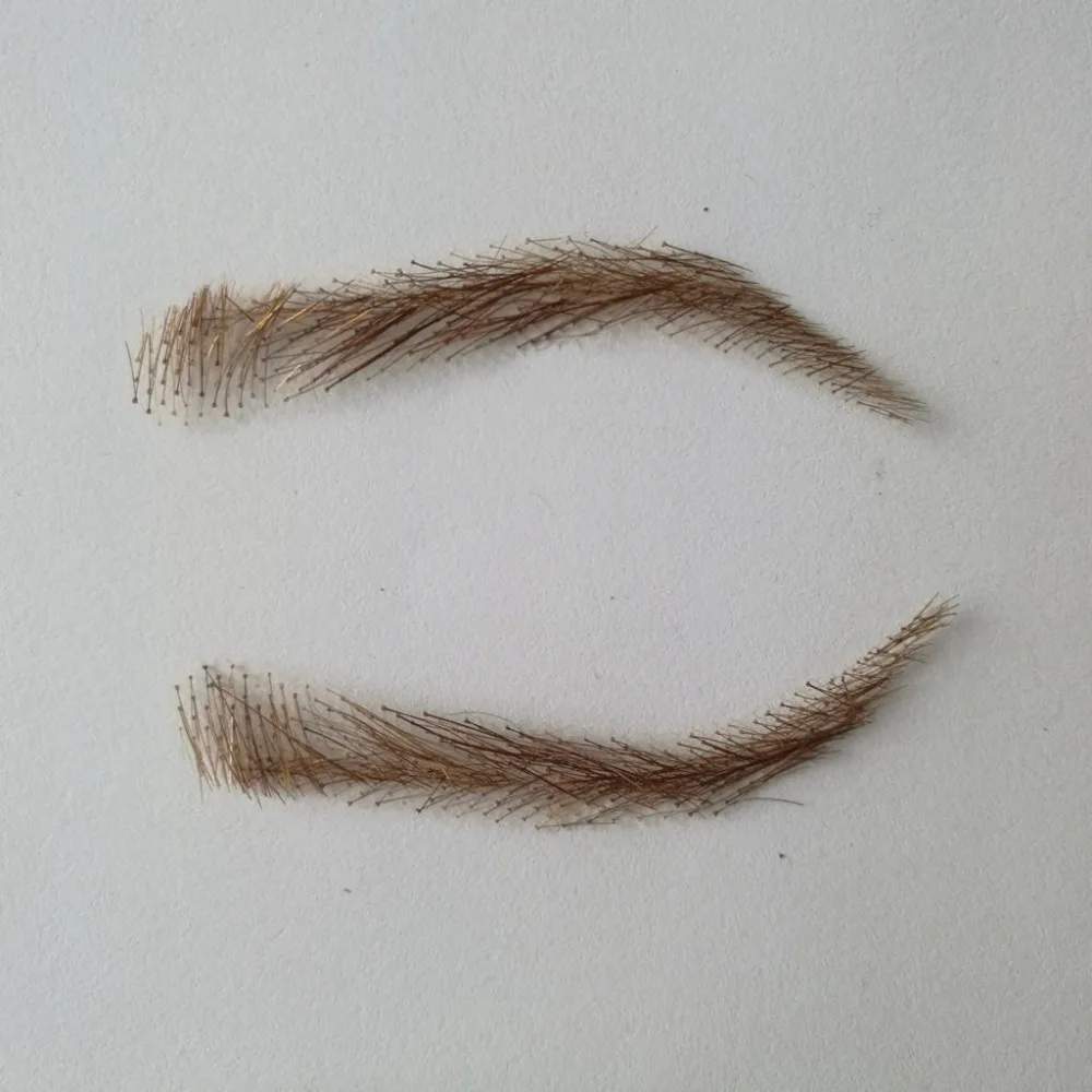 06 hand made human hair man false eyebrow invisible handmade fake eyebrows hand knot fake eyebrow