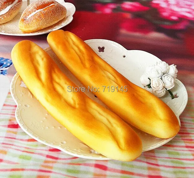 Artificial PU fake cream french baguette bread stick food  Kitchen restaurant decorated DIY wedding festival props toy