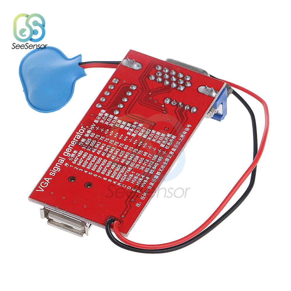 DC 9V VGA Signal Generator LCD Tester 15 Different Signals Output USB Battery Dual Power Supply Module