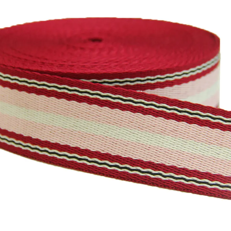 Fashion Design Twill Polyester Webbing Tape For Bag Strap 38mm 1.5 Inch Wide 1.4mm Thickness White/Red/Black/Pink Color