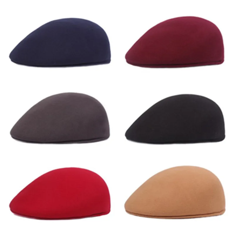 SILOQIN Women\'s Fashion Elegant Cap Autumn Winter Warm Berets For Women Simple Solid Color Duckbill Beret Flat Caps Golf Ivy Hat