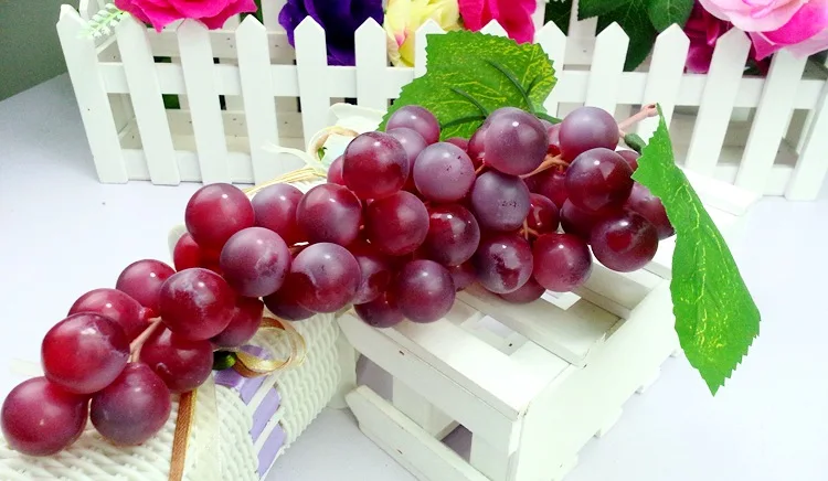 Simulação realista de uvas ramo de frutas brinquedo comida cozinha vegetal fingir casa jogar brinquedos das crianças decoração ajuda de ensino
