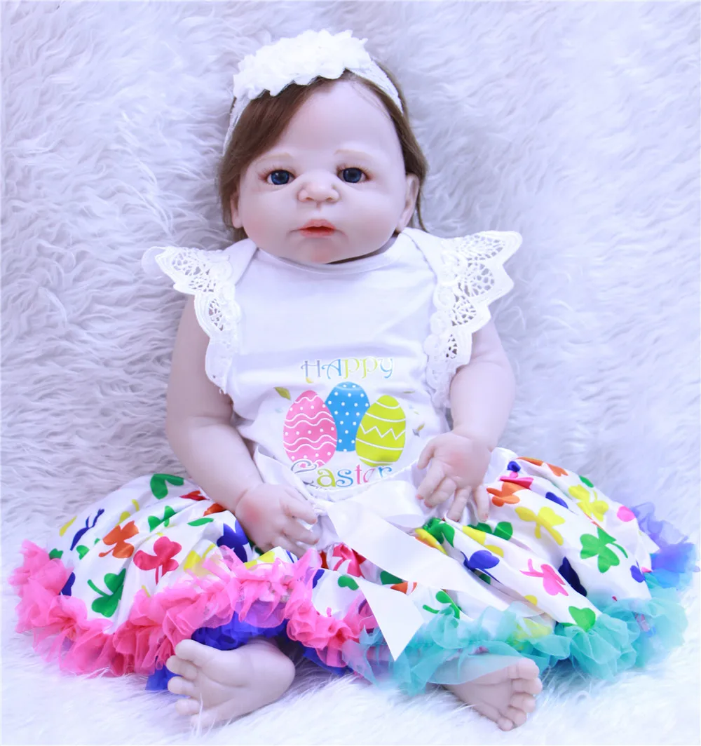 

DollMai 23" reborn silicone baby dolls toy girl bebes reborn menina children gift fashion doll newborn babies alive bonecas