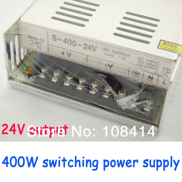 

400W switching power supply 24v output with fans, free shipping