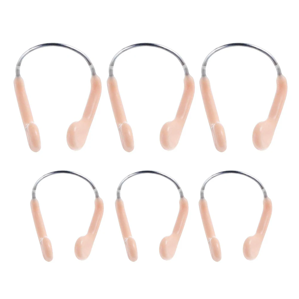 

6 Pcs Silicone Nose Clip Swimming Nose Plug Swimming Accessories Swimming Professional Metal Nose Clip