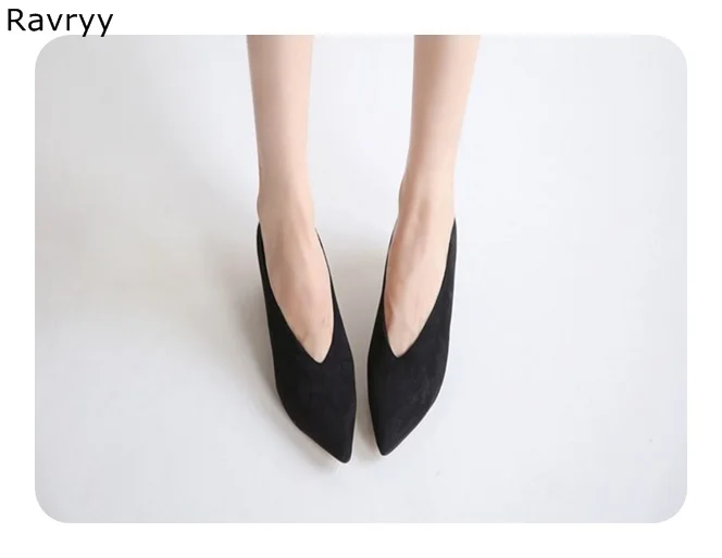 Orange suede Woman high heels Pointed Toe Sexy Pumps slip-on female dress shoes square heel officer lady single shoe OL out fits