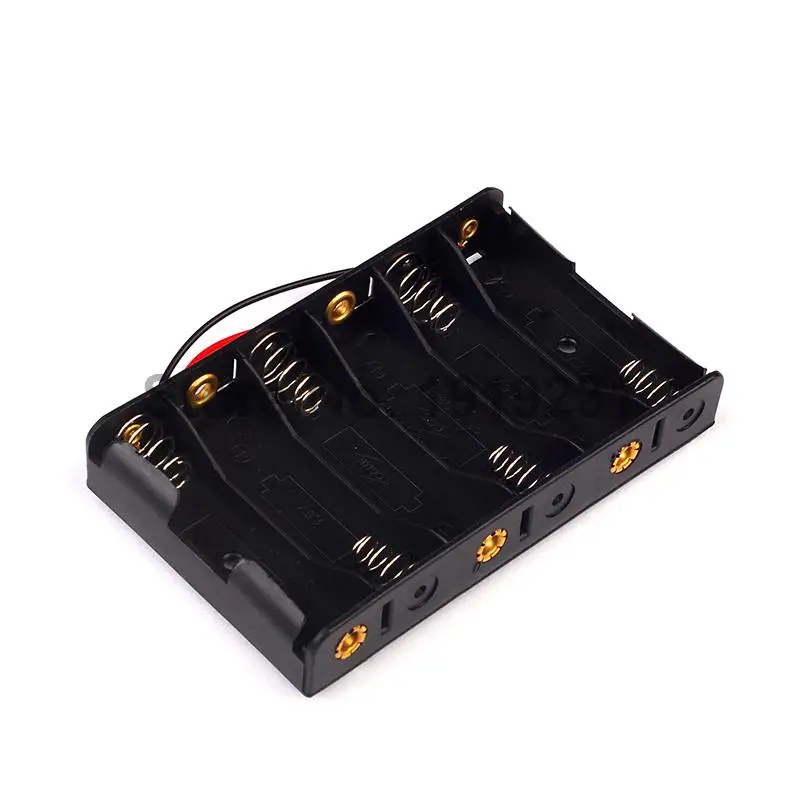 1pcs New 6 x 1.5V AA 2A CELL Battery Batteries Holder Storage Box 9V Case With Lead Wire