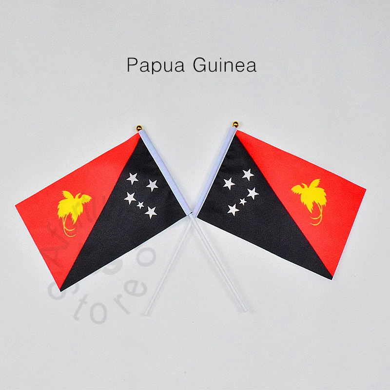 Papua New Guinea 14*21cm 10pieces  flag Banner   Hand waving Flag for meet,Parade,party.Hanging,decoration