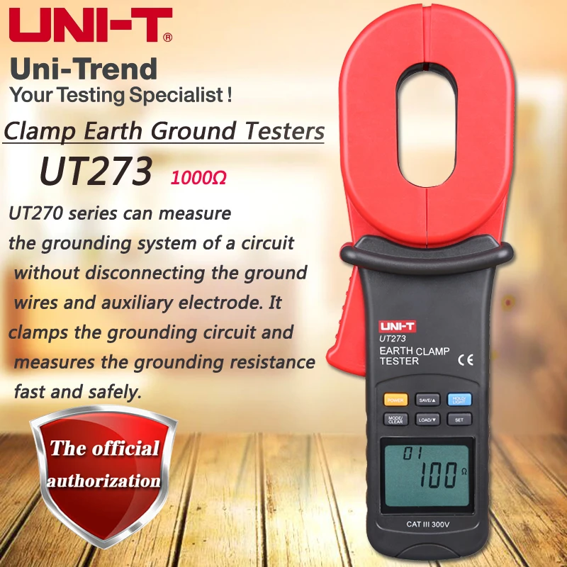 UNI-T UT273/UT275 Clamp-on Earth Resistance Tester / Resistance Limit Value Alarm Function