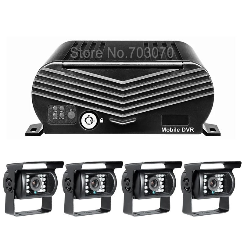 4PCS Waterproof Night Vision IR AHD Car Camers With 2.0MP For 4CH 1080P 3G GPS AHD Vehicle Mobile Dvr With Real Time Remote View