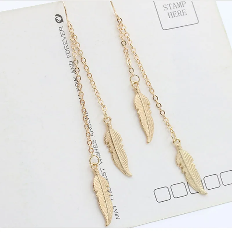 Fashion Vintage Wing Leaf Shape Drop Earrings For Women Jewelry Long Tassels Dangle Earring Bijoux Brincos Pendientes Girl Gift