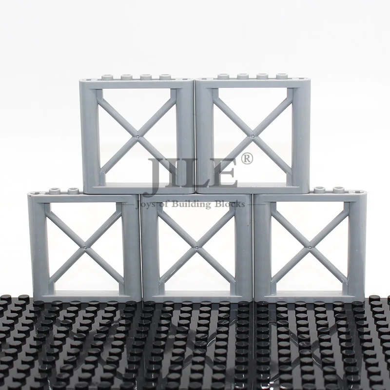 Moc Building Block Bricks Support 1x6x5 Railing Girder Rectangular 64448 Compatible with Military Rail Bars Assembled Toys