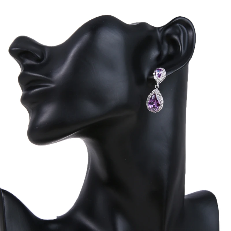 EMMAYA Rose Gold color Vintage Allure Purple CZ  Earrings Women Wedding Jewelry Femme Brincos Gift
