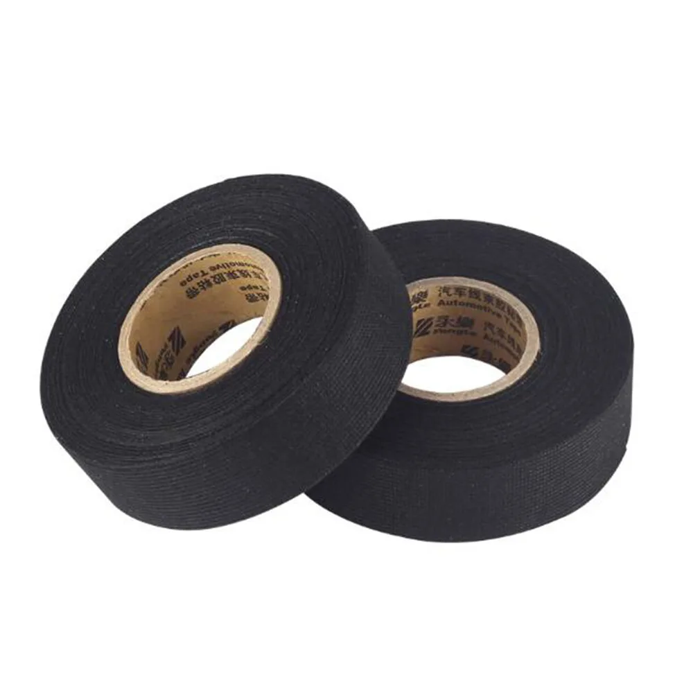 1PC 19mmx15M Black Car Auto Wiring Harness Flannel Adhesive Felt Tape 25mmx15M 32mmx12M 38mmx15M Noise-reduction Tape