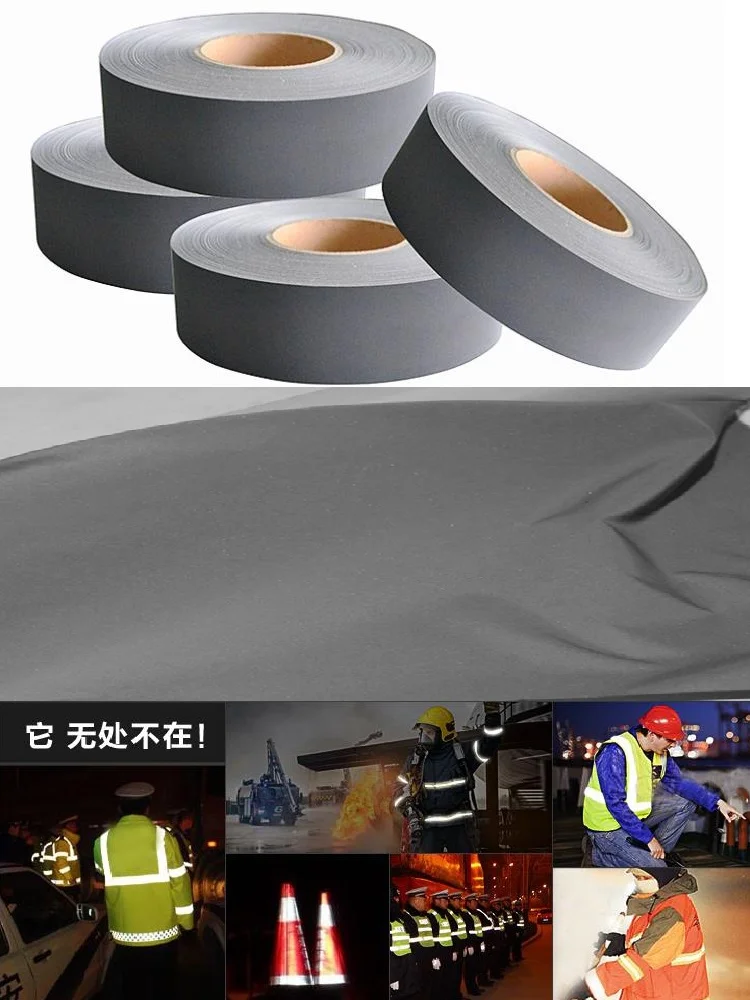 2.5CM/5CM*100CM Long High Visibility DIY Reflective Fabric Warning Safety Traffic Reflective Tape Sewing For Garment Vest Bag