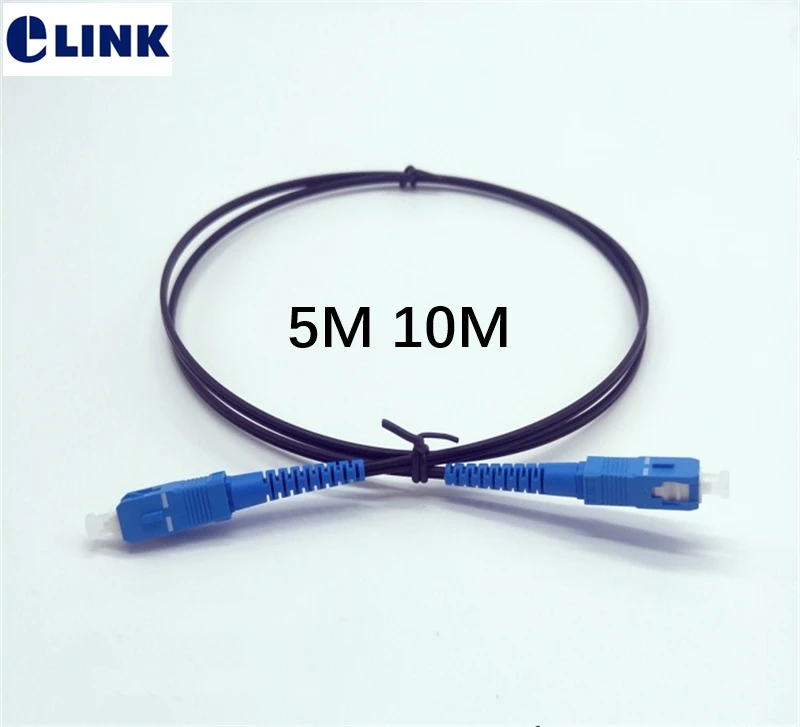 

5M 10MTR Single Core Fiber Optic Patchcord Drop Cable LC-LC SC-SC FC-FC black color 1 core ftth jumper free shipping 10pcs