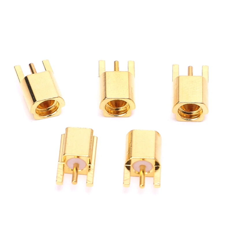 5Pcs  MMCX Female Jack Connector PCB Mount With Solder Straight Goldplated 3 Pins MMCXKE Connector