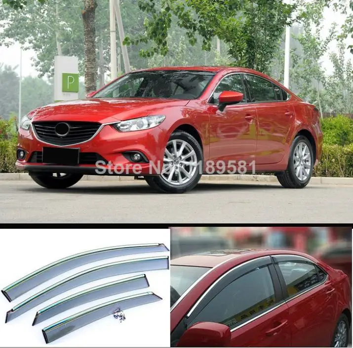 

Window Wind Deflector Visor Rain/Sun Guard Vent new For Mazda 6 M6 Atenza 2014-2017 Car Accessories Stickers