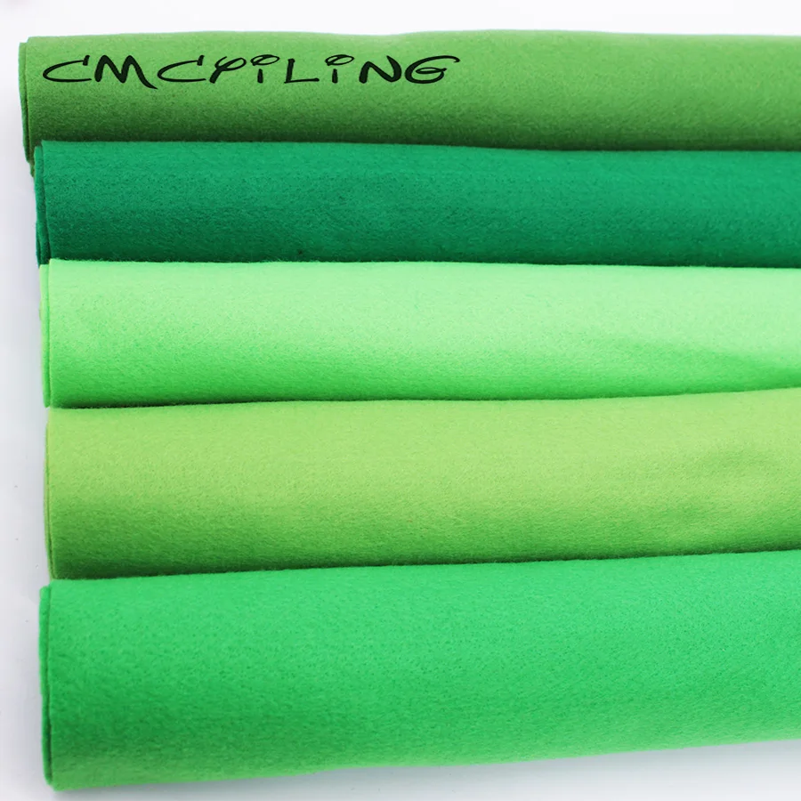 Green Series Smooth/High Density Soft Felt Fabric For Needlework DIY Sewing Dolls Crafts , Non-woven  Cloth 45*110CM