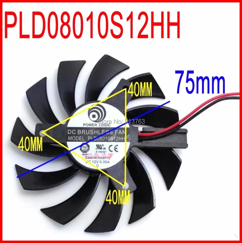 PLD08010S12HH 12V 0.35A 75mm 40x40x40mm ZOTAC 8010 Graphics Card Cooling Fan 2Wire 4Pin