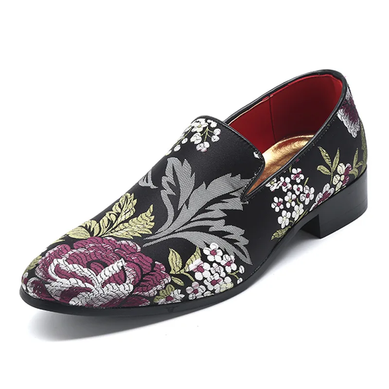 mens embroidered dress shoes OneDrop Men Velvet Handmade Dress Shoes Delicate Embroidery Wedding Prom  Party Loafers