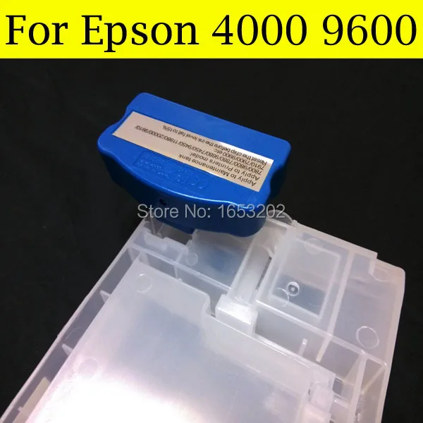 8 Pieces/Set Wide Format Refillable Ink Cartridge For Epson 4000 Printer With Show Ink Level Resettable Chip