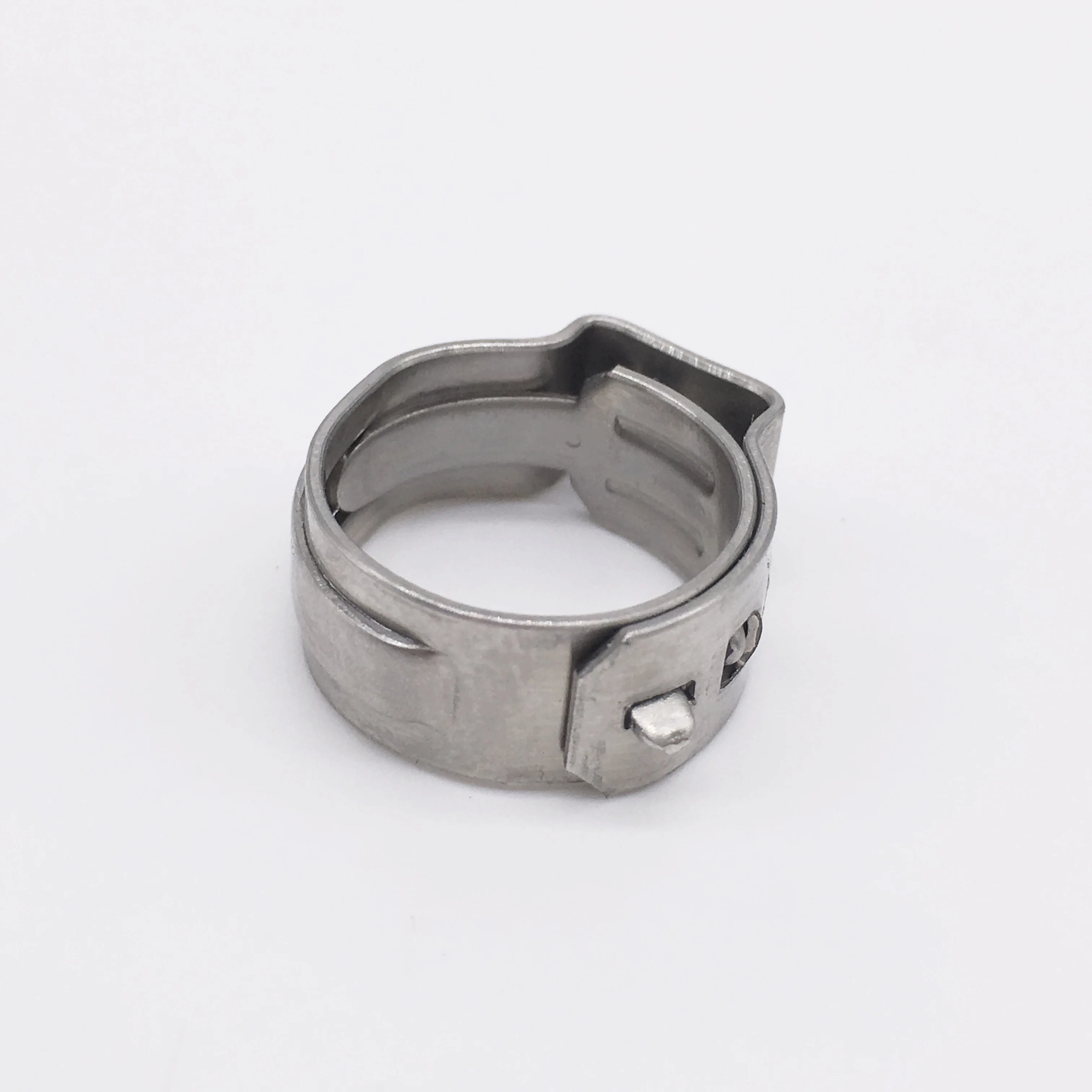 Wkooa 7.3-9.0 mm Pinch Clamps Stepless Single Ear Tight-Seal Vibration-Resistant for Firm Hose and Tube 304 Stainless Pack 100