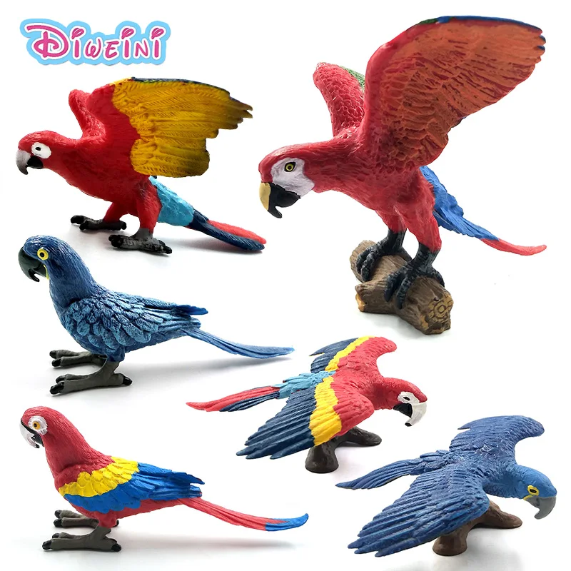 Simulation Forest wild Mini Parrot bird Home decor ornaments decoration animal model figurine garden action figure Plastic Toys