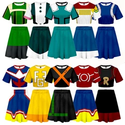Boku No Hero Academia My Hero Academia Cosplay Costume OCHACO URARAKA Todoroki Shoto Bakugou Katsuki All Might Dress Top +Skirt