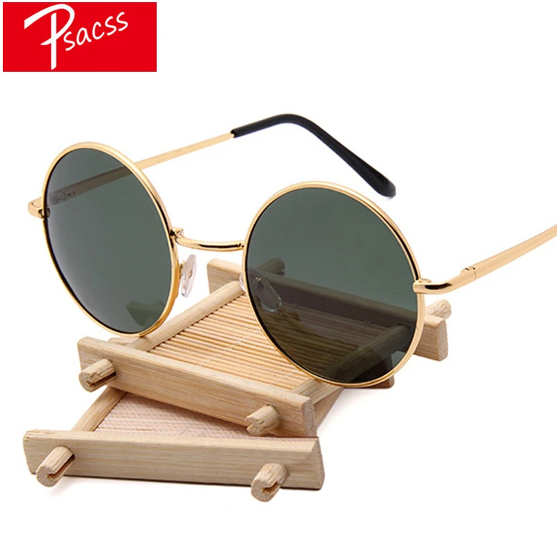 

Psacss 2019 Vintage Metal Polaroid Round Sunglasses Women Men Sun Glasses Women's Retro Brand Designer Mirror gafas de sol mujer