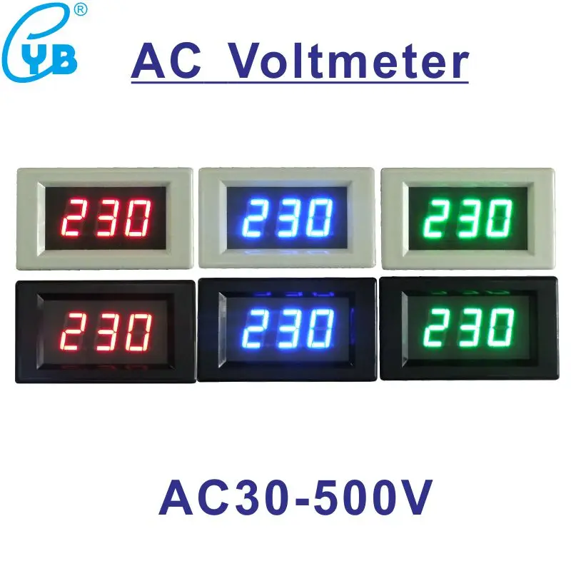 YB4835 LED AC Voltmeter Voltage Meter 30-500V Digital Monitor 100V 110V 120V 240V 380V Detector D85 Volt Panel Meter display DIY