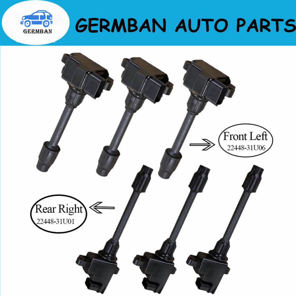 Newly 6PCS/LOT Ignition CoilS 22448-31U11 22448-31U06 For 1994-1999 VQ30DE Nissan Maxima Infiniti VQ30DE VQ20DE 22448-31U01