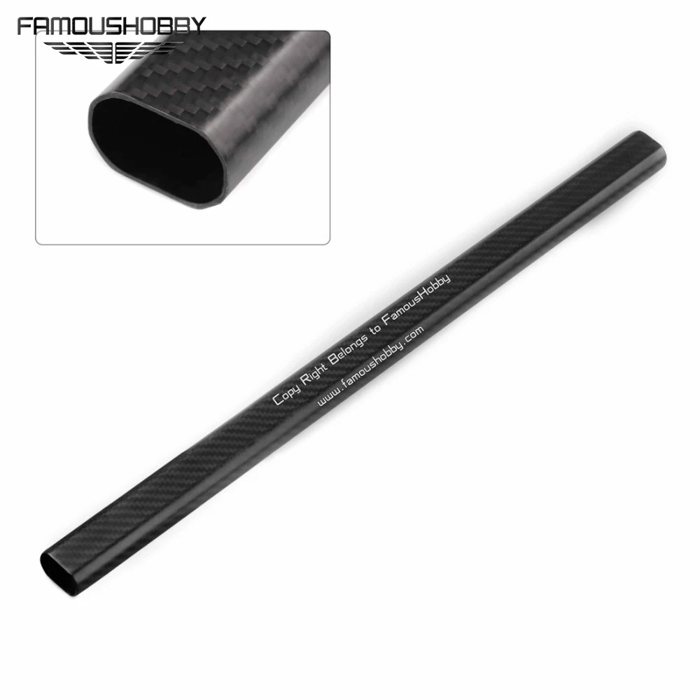 Famoushobby 4 pces octogonal 20x30mm 550mm 1.0mm espessura 3k fibra de carbono sarja mate tubo cauda carbono boom