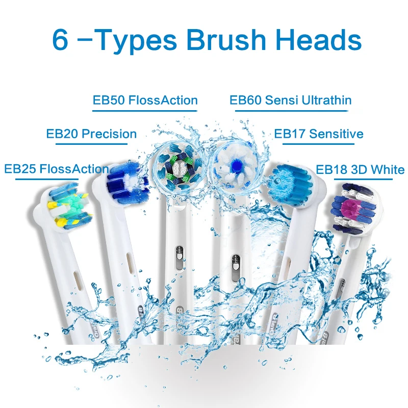 Oral B Vitality  Electric Toothbrush Head Replaceable Brush Heads for Adult Rechargeable Electric Tooth Brushes Teeth Whitening