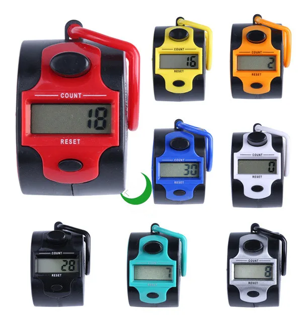 10PCS Digital Counter Muslim 5-digit Counters 0-99999 Hand Tally Counters Tester Meter Work With AG13 Cell Battery 8 Colors