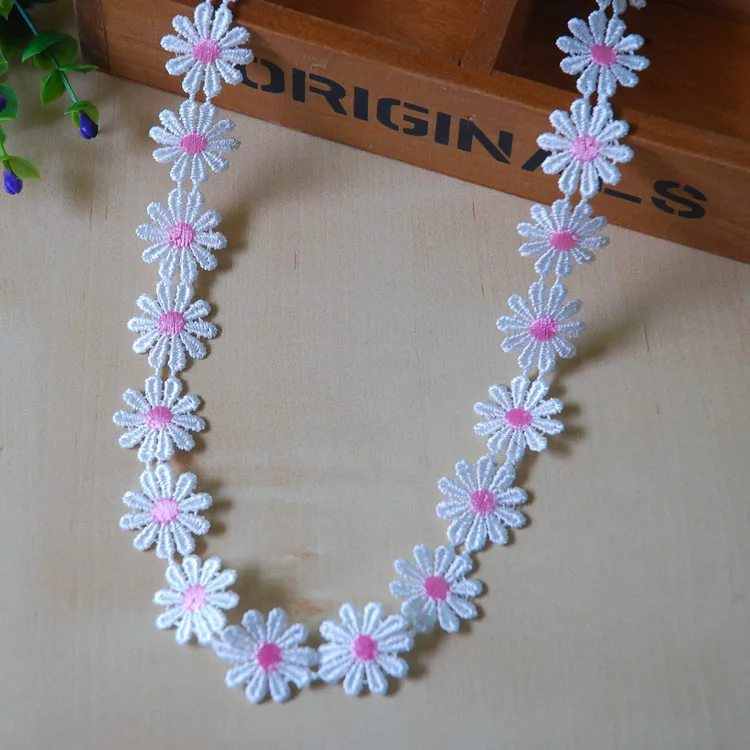 

40 ярдов милая ромашка с цветочной вышивкой, кружевная отделка, сделай сам, ремесленные аппликации, 2022, африканский шнур, кружево для свадебного платья