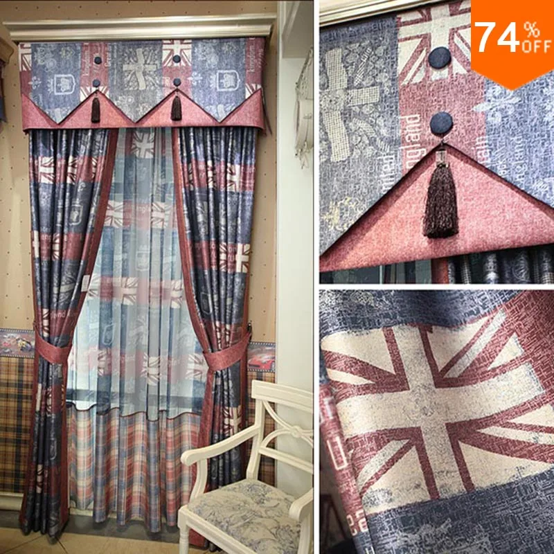 

Fashion Fashion United Kingdom Flag Lover Cloth Piaochwork Floor Window The Magic Home curtains Drapery Drape curtains