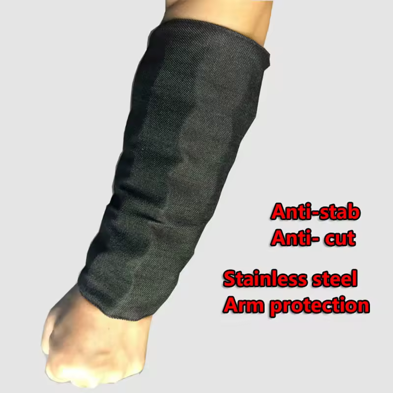 1 Pair Anti-cut Safety Sleeve Stainless steel Arm Protection Wrist Defense Armband Anti-stab Forearm Upper Arm Light Metal Armor