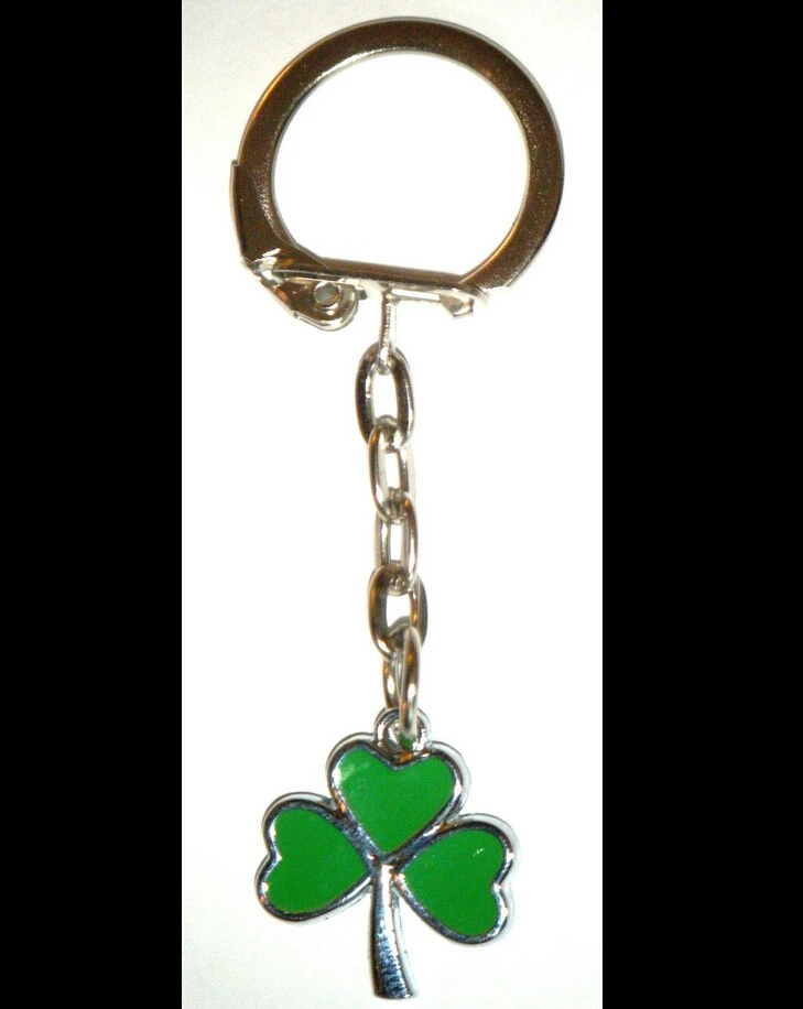 Fashion Jewelry Vintage Irish Shamrock  Charm Fit Keyrings  Key Ring Gift Accessories 50pcs Fast shipping D252