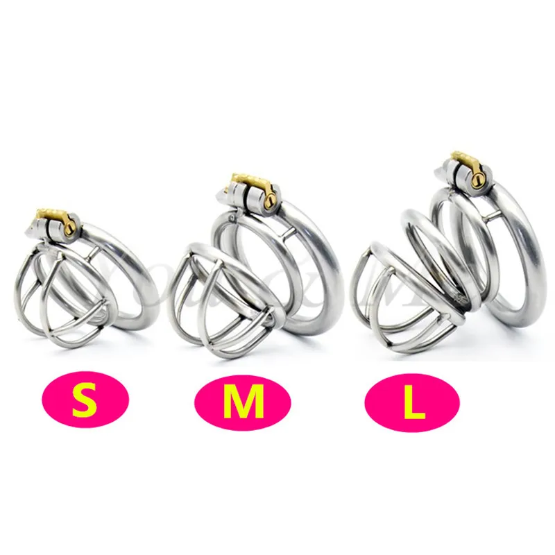 304 Stainless Steel 3 Size Bird Cock Cage Lock Adult Game Metal  Male Chastity Belt Device Penis Ring Sex Toys For Men