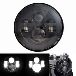 7 Inch Black Motorcycle DRL LED Headlight With Hi/Lo Beam For Harley Street Glide for Softail FLHX FLD for Yamaha for Road Star