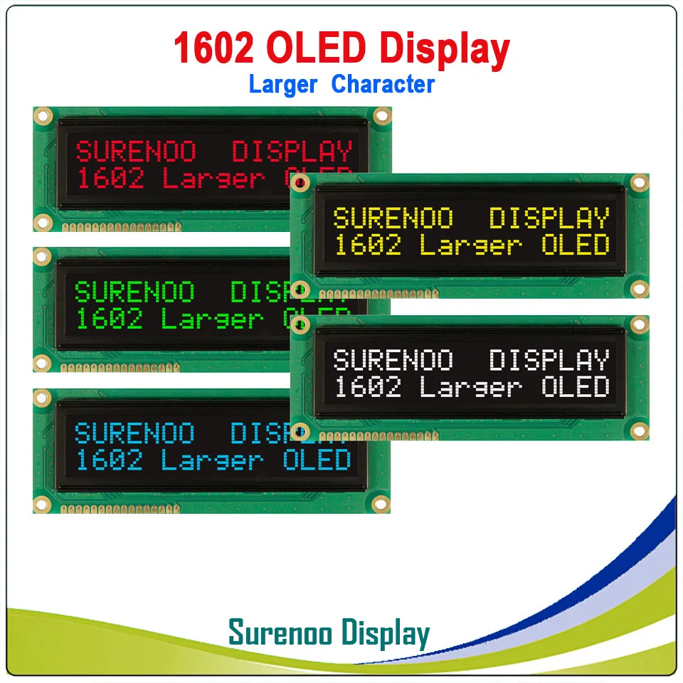 Real OLED Display, Larger 1602 162 Character LCD Module Screen LCM build-in WS0010, Support Serial SPI