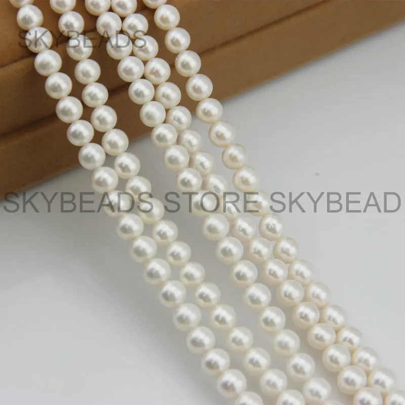 High Quality High Luster AAAA Natural White Freshwater Pearl 7-8mm Round Beads for Bridal Jewelry Making