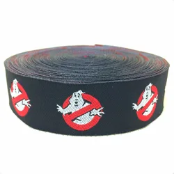 10YARD/LOTS 7/8'' 22mm  Ghostbuster Woven Jacquard Ribbon For Dog Collar KTZD20140708012